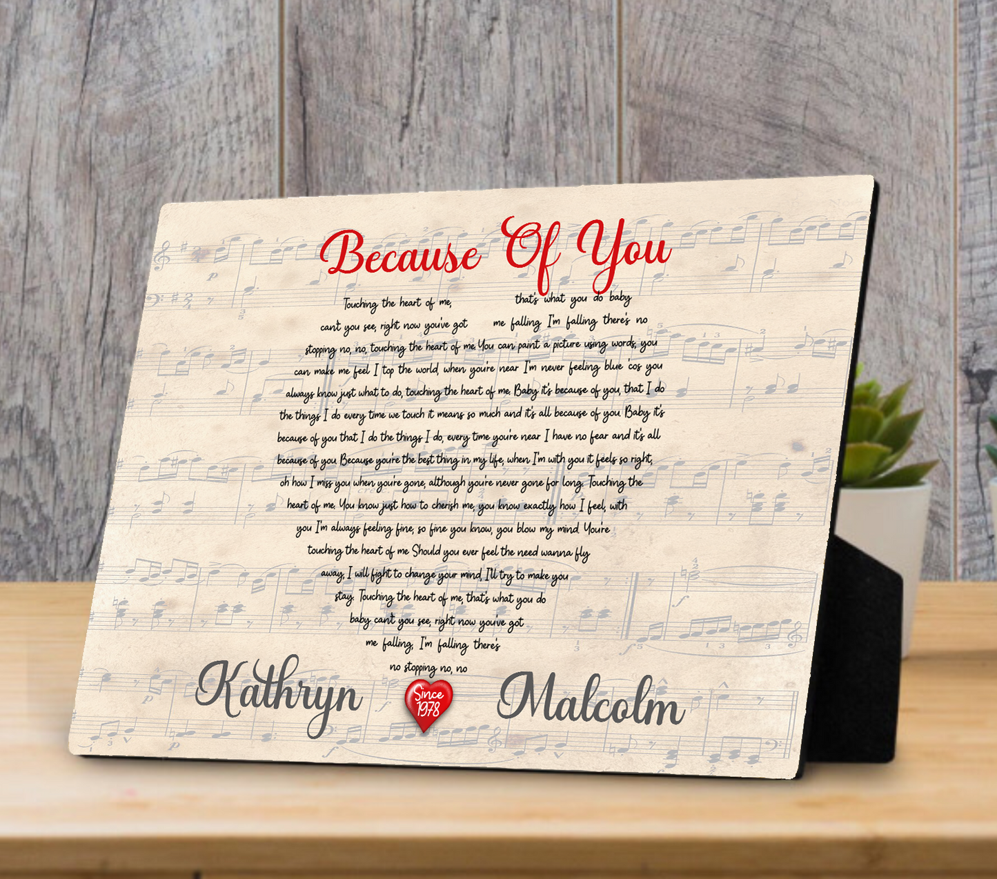 Heart Lyrics Wooden Plaque