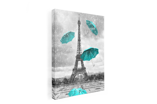 Eiffel Tower Teal Umbrella