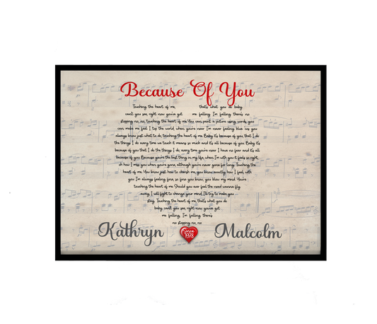 Vintage Style Song Lyric Framed Print