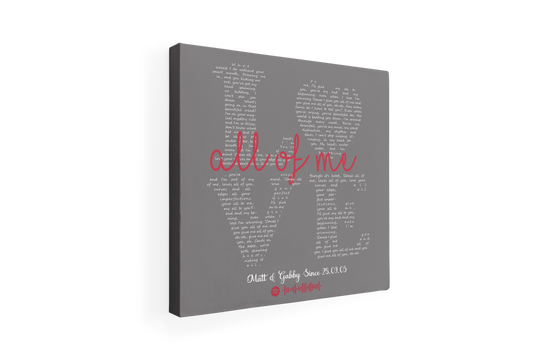 Grey LOVE song Lyric Canvas