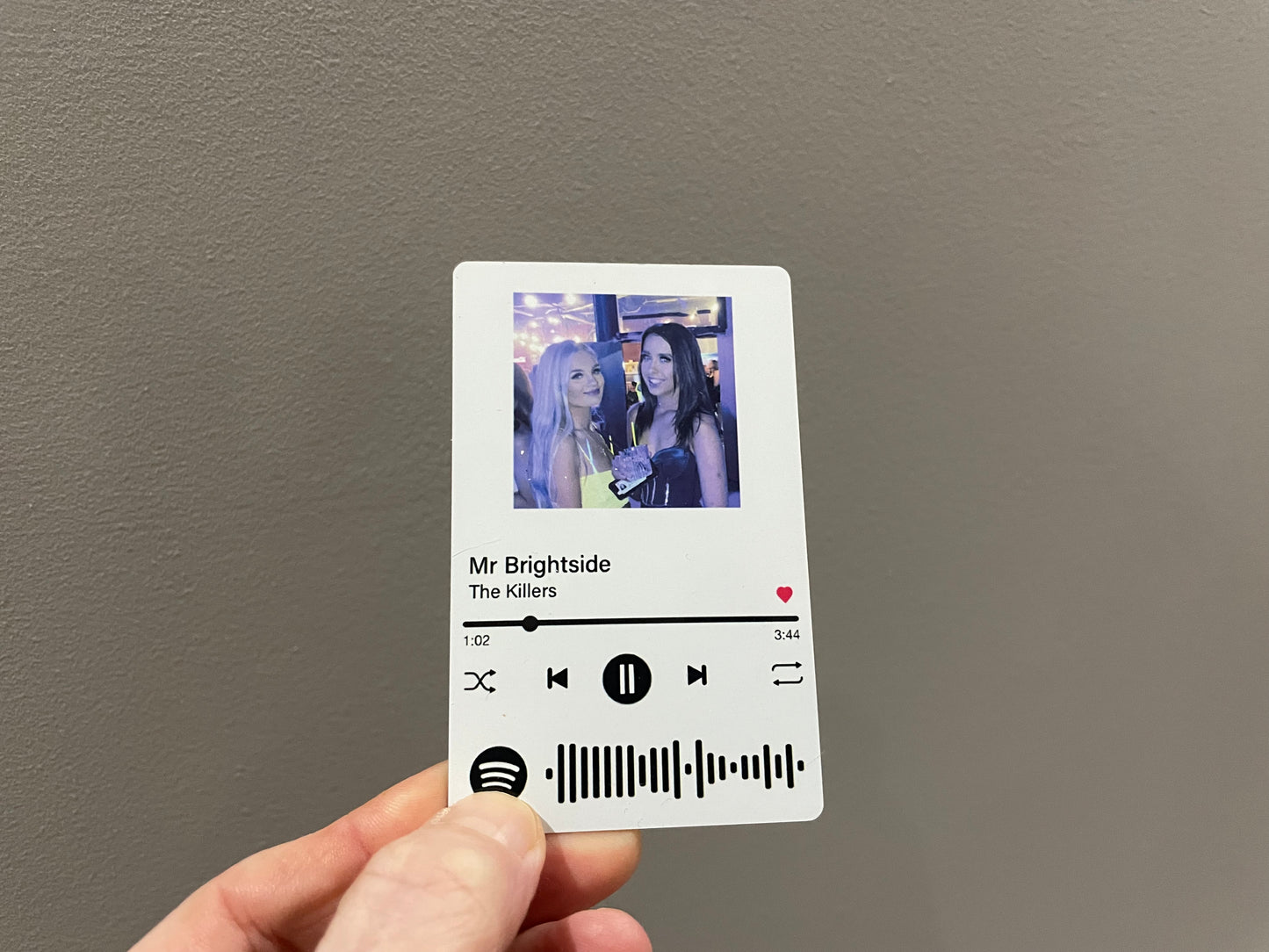 Personalised Spotify Song Card